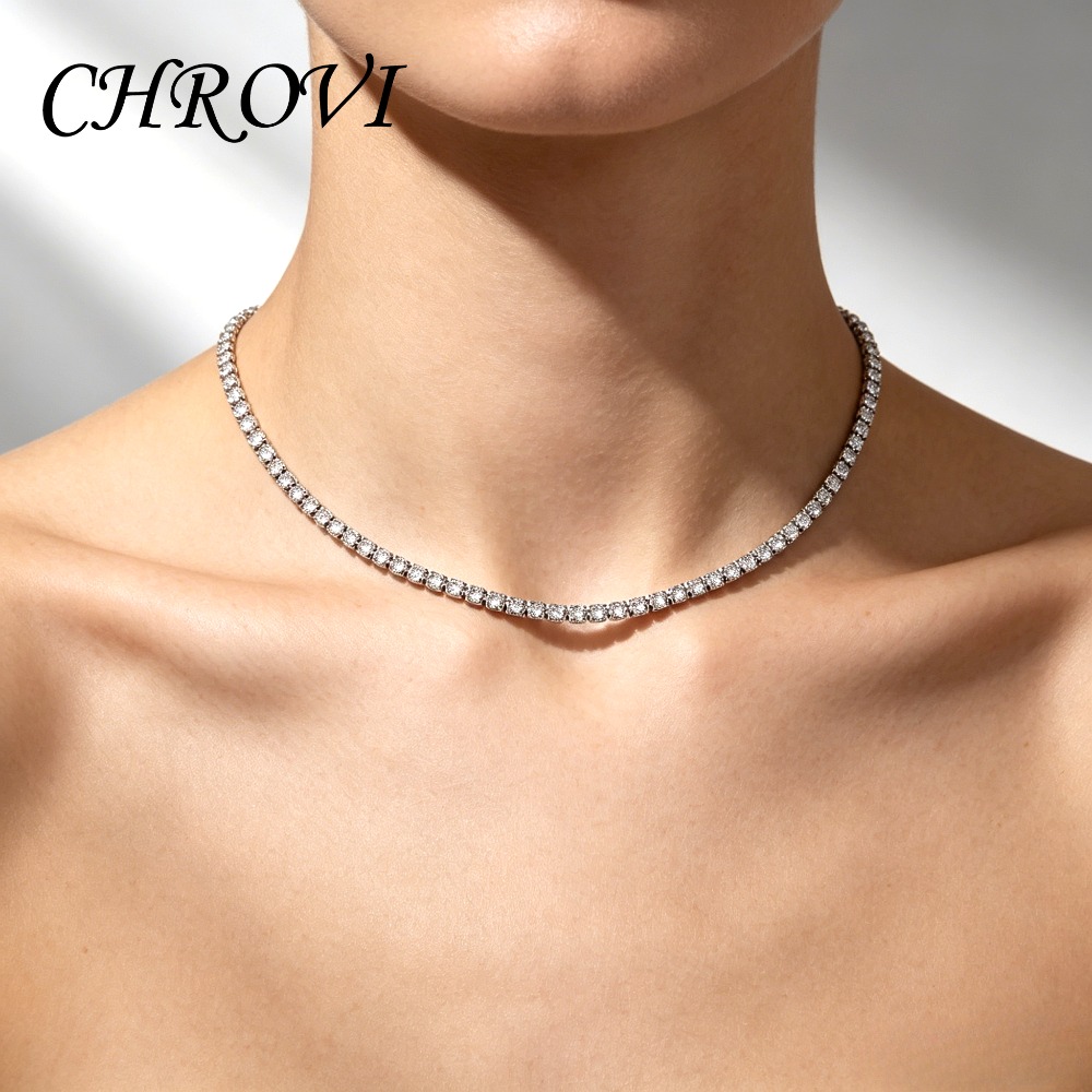 Tennis Bracelet Cubic - Collier tennis en argent 925 avec