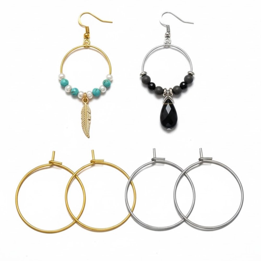 Hoop Earrings - 50 pièces de cerceaux d'oreilles en