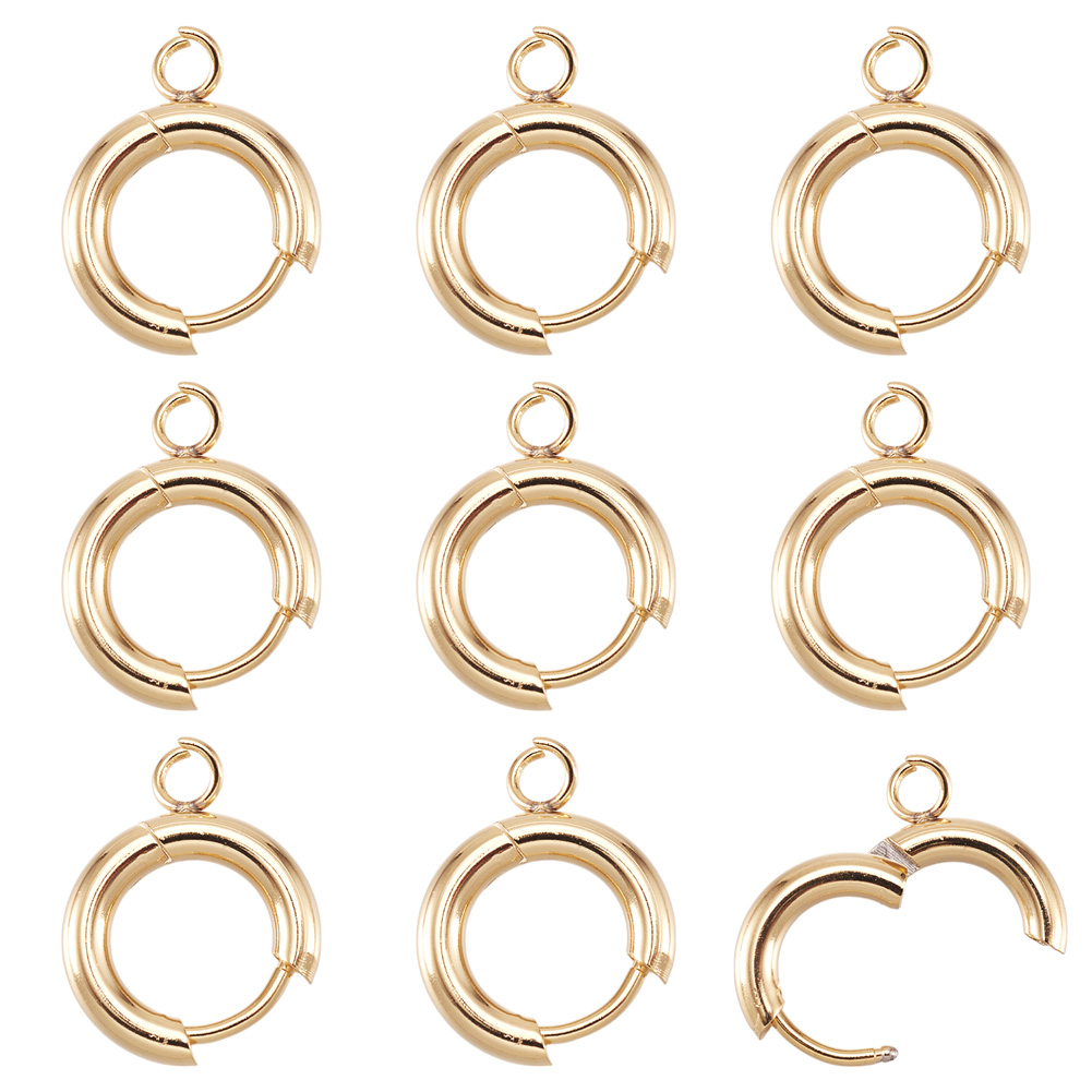 Hoop Earrings - 10 crochets d'oreille ronds en acier