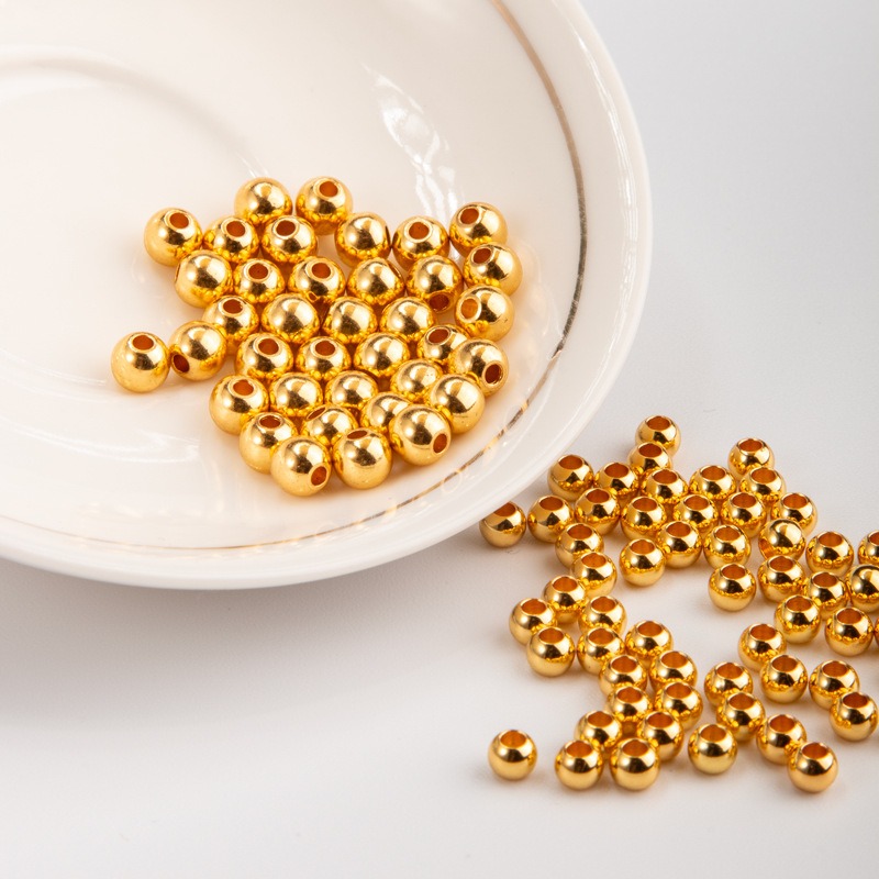 Hoop Earrings - Perles rondes plaquées or 18 carats,