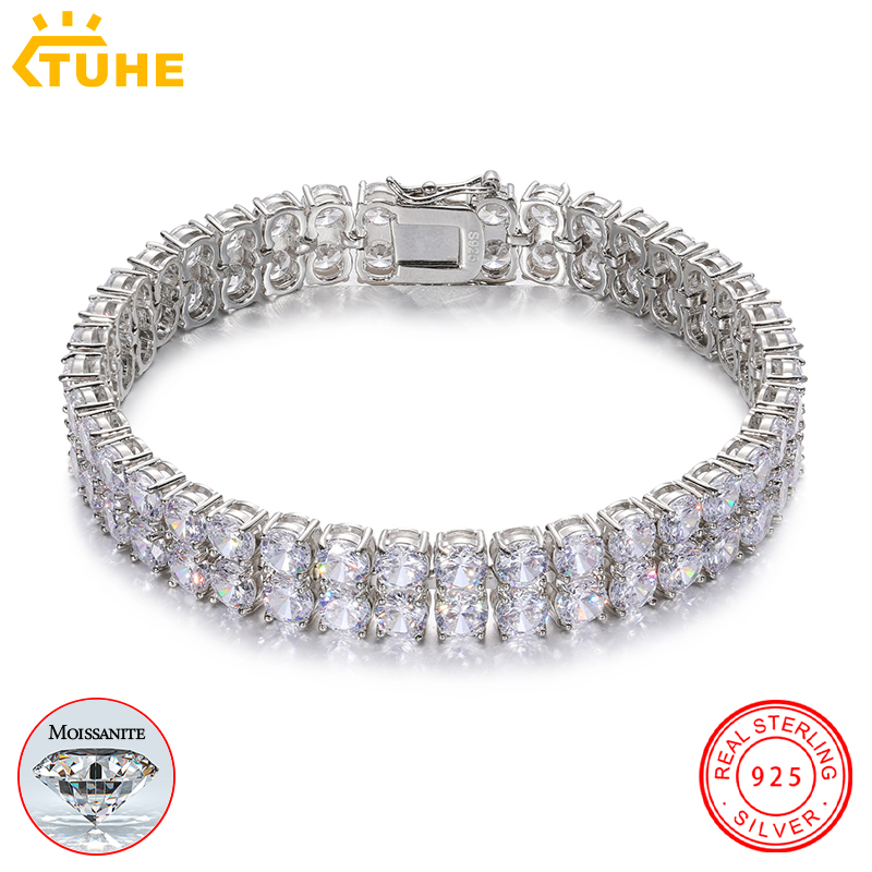 Tennis Bracelet Cubic - Bracelet tennis double rangée en moissanite