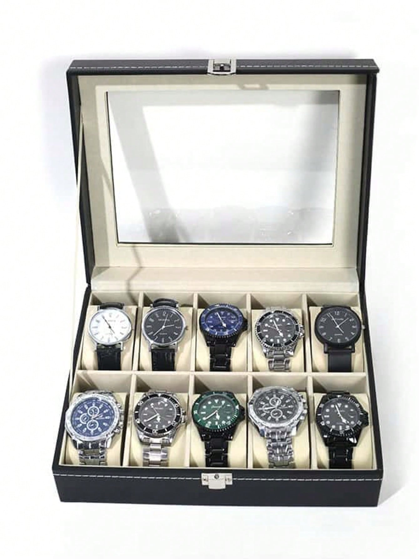 Jewelry And Watches Box - Boîte à montres en cuir avec