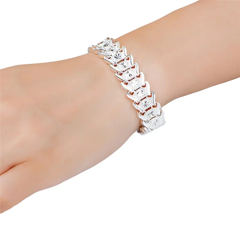 Fine Jewelry Watches Women - Bracelet à maillons sculptés argentés, chaîne