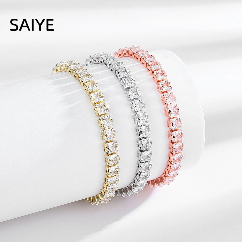 Tennis Bracelet Cubic - Bracelet tennis en argent sterling 925,