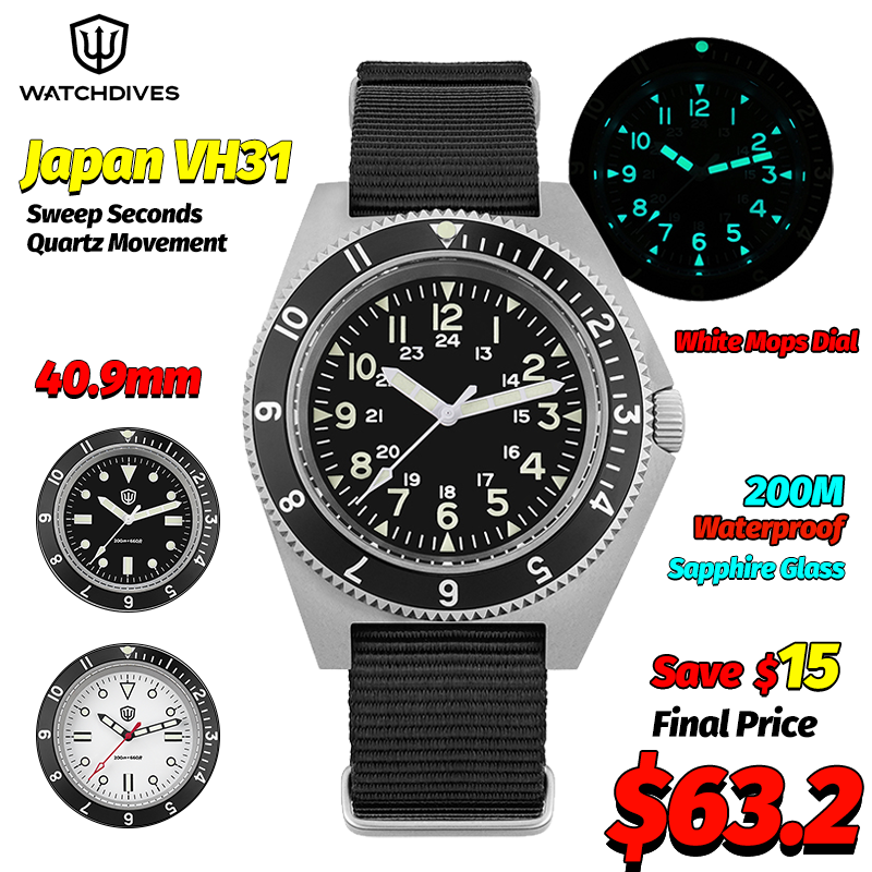 Jewelry And Watches Box - Watchdives WD1972 montre à Quartz saphir