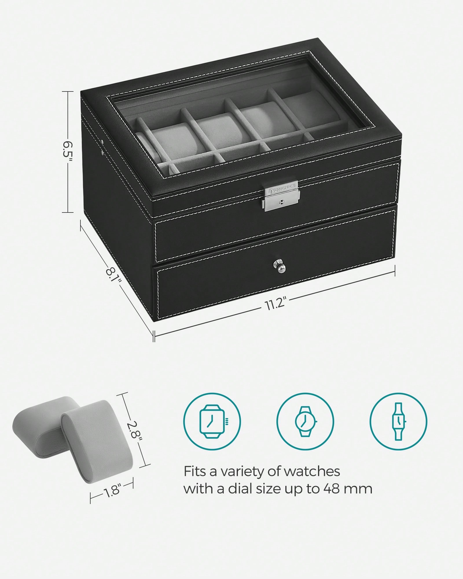 Boîte à montres 20 emplacement - Jewelry And Watches Box avis et prix