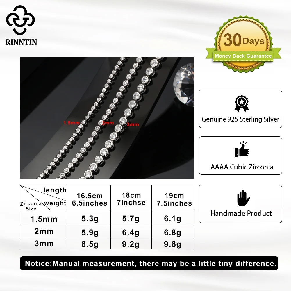 Rinntin – Bracelet de Tennis b - Tennis Bracelet Cubic avis et prix
