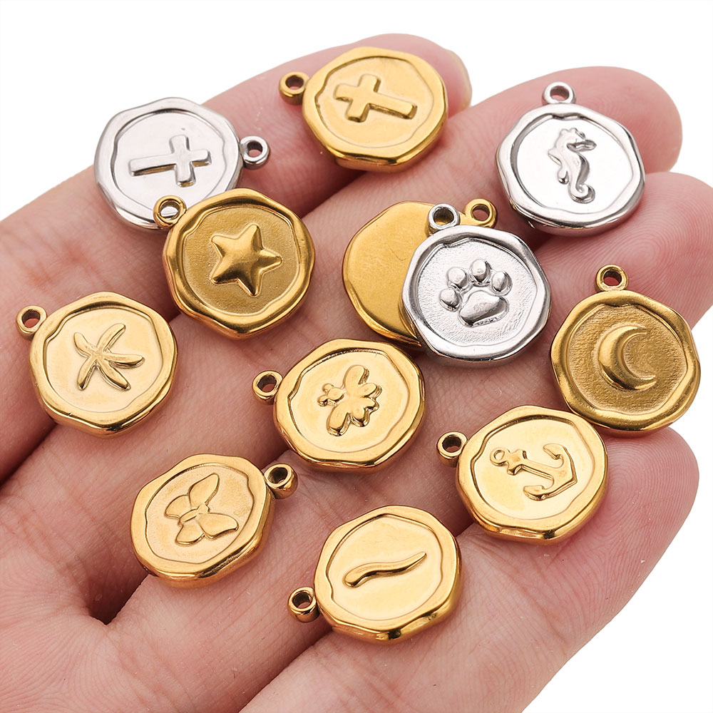 5 pendentifs ronds en acier in - Hoop Earrings avis et prix