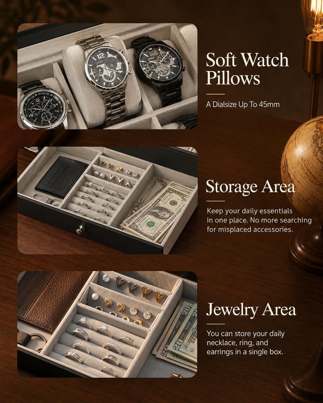Boîte de rangement pour montre - Jewelry And Watches Box avis et prix